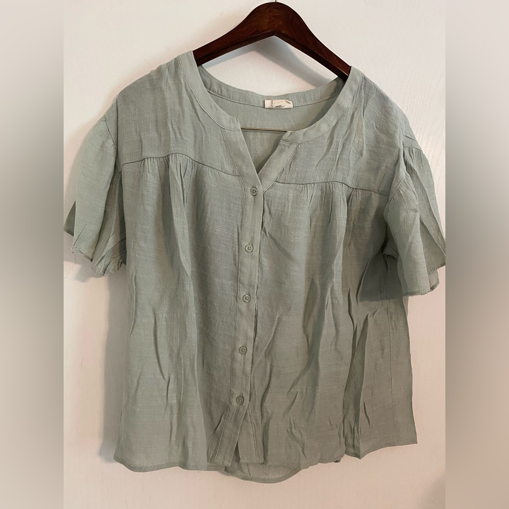 Ana Blouse | Color: Sage Green | Size: Small |